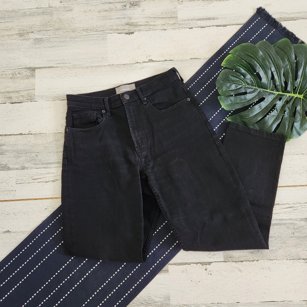 Everlane High Waist Straight Leg Jeans Black Size 26 Regular